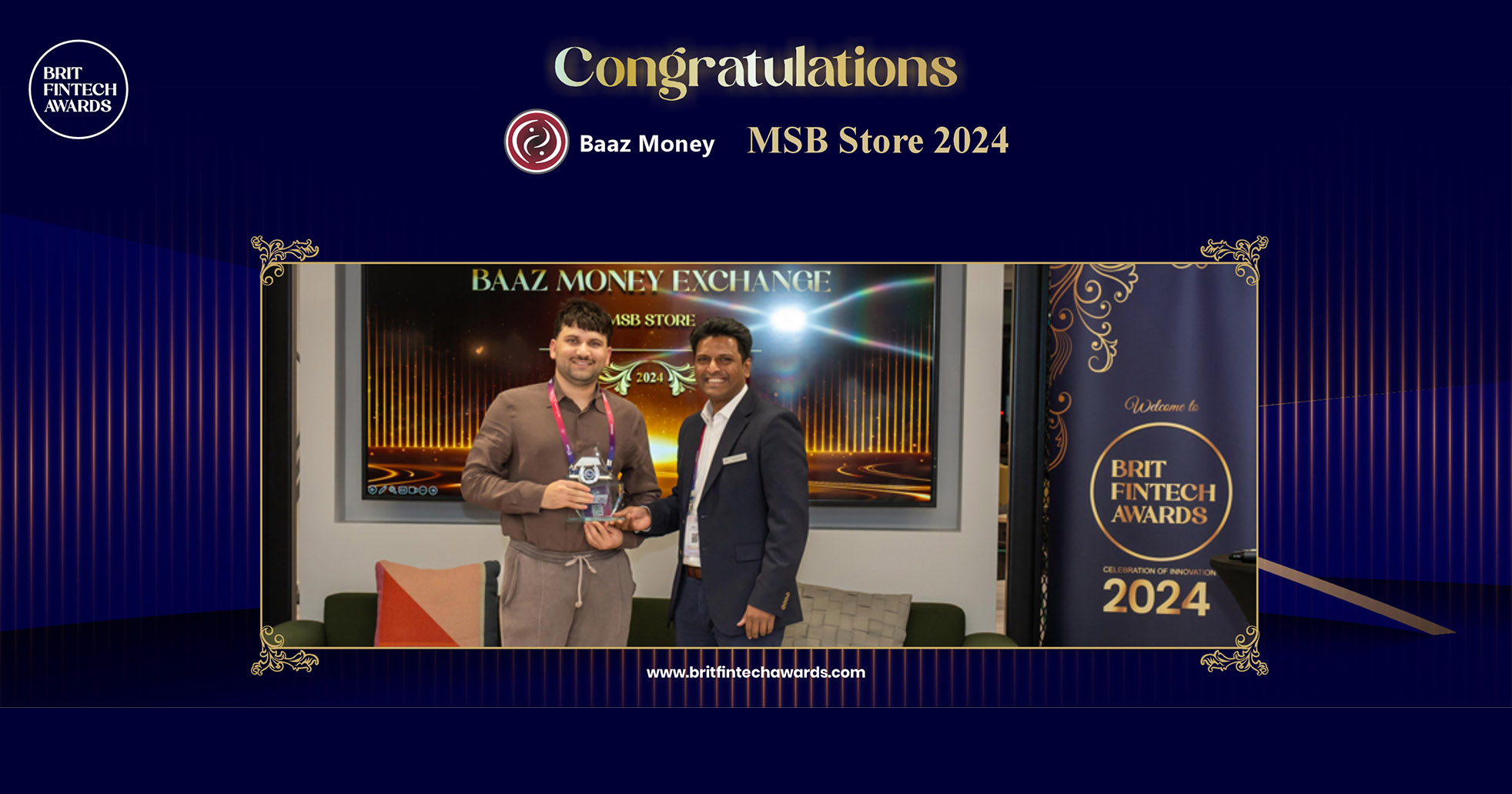 MSB Store of the year 2024 at the Brit Fintech Awards